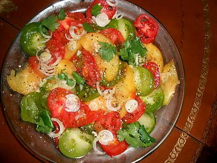 recette Salade de tomates en couleur