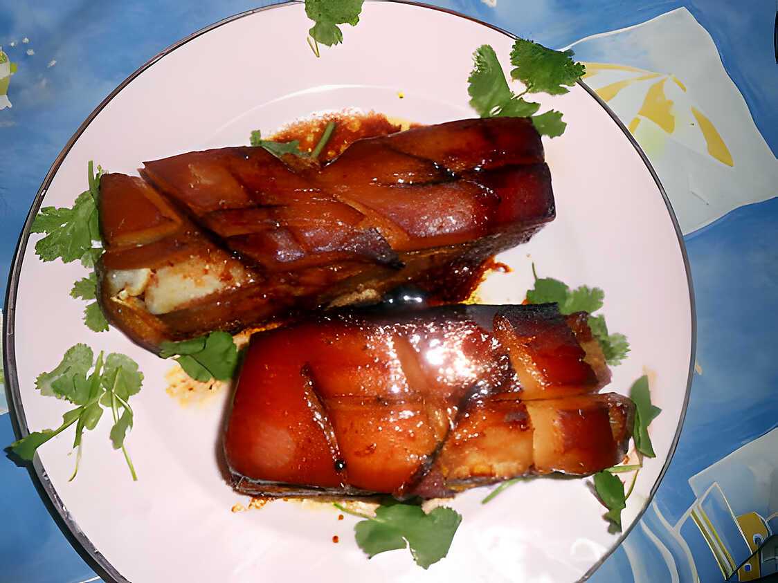 Poitrine de cochon laquée au miel