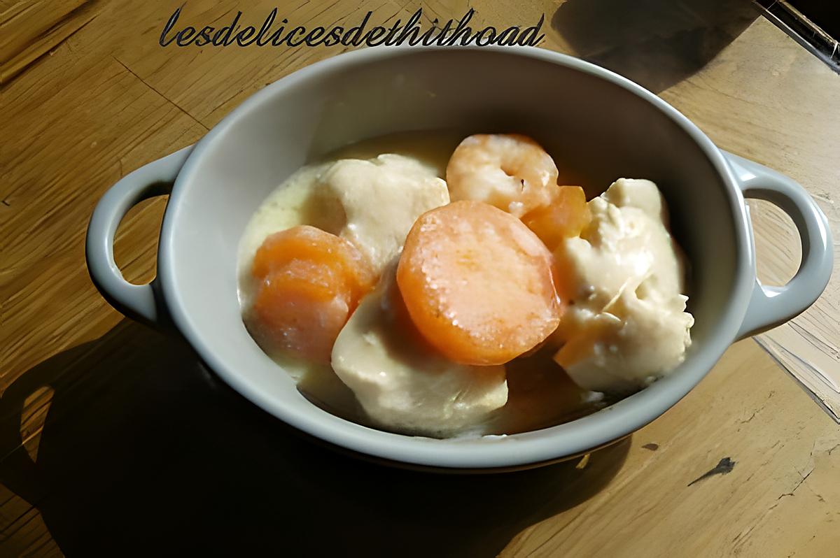 recette blanquette de dinde aux crevettes et gingembre