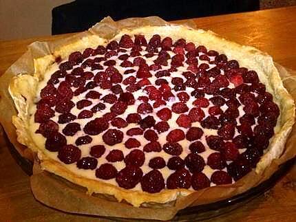 recette Tarte Framboise et Ganache Chocolat Blanc - Framboise