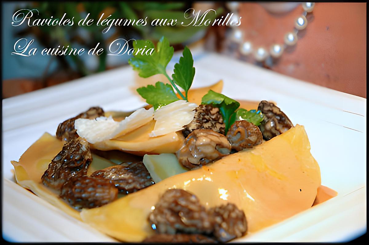 recette Ravioles de légumes aux Morilles