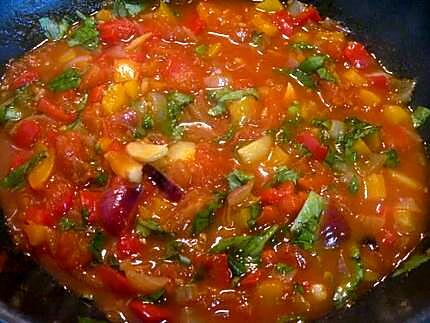 recette Sauce tomates poivrons et basilic.