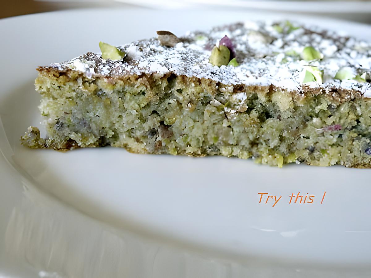 recette Gâteau à la pistache et au pralin, sans gluten