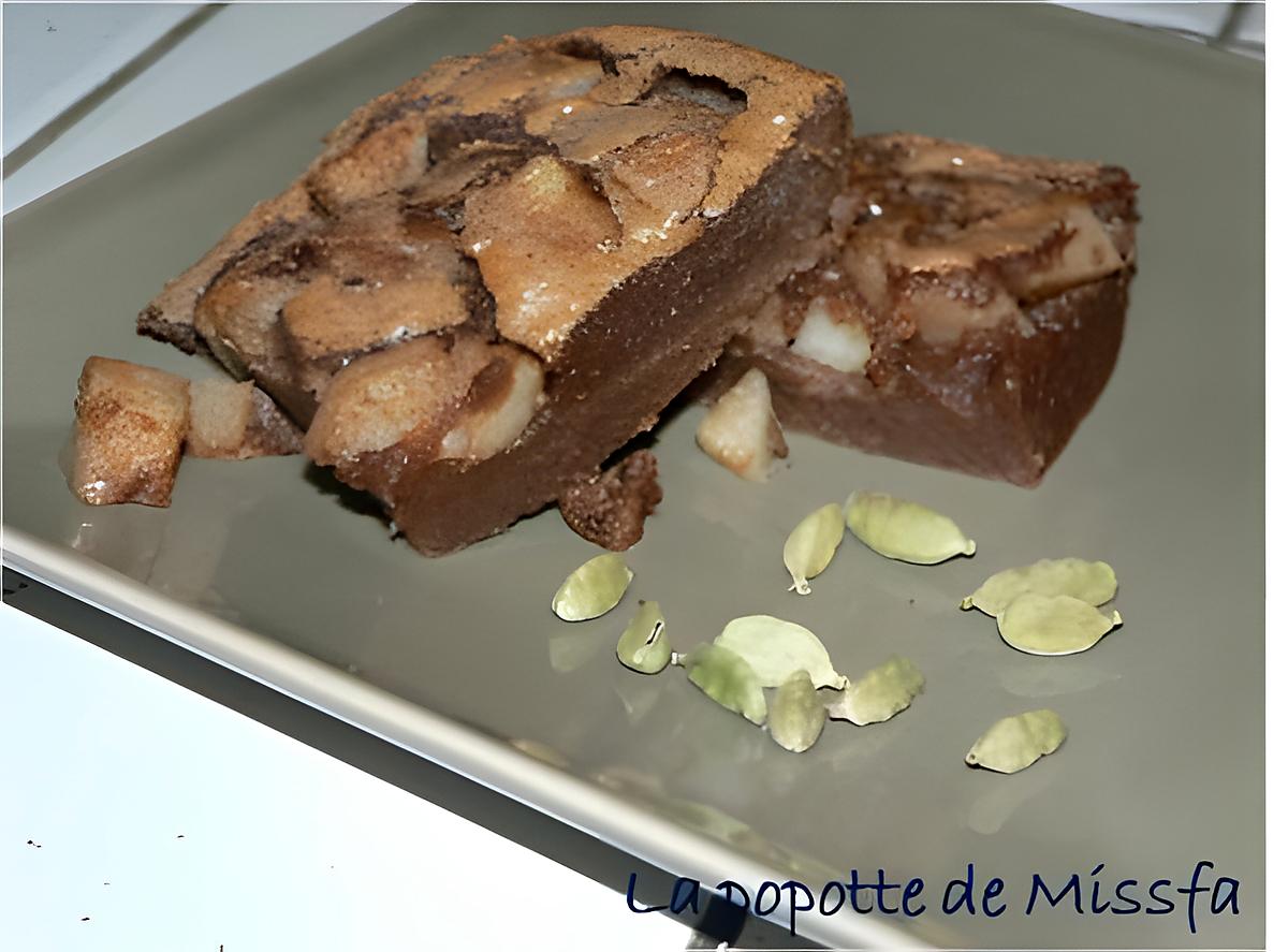 recette Fondant au chocolat, poire et cardamome