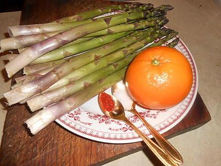 recette Asperges vertes vinaigrette d orange