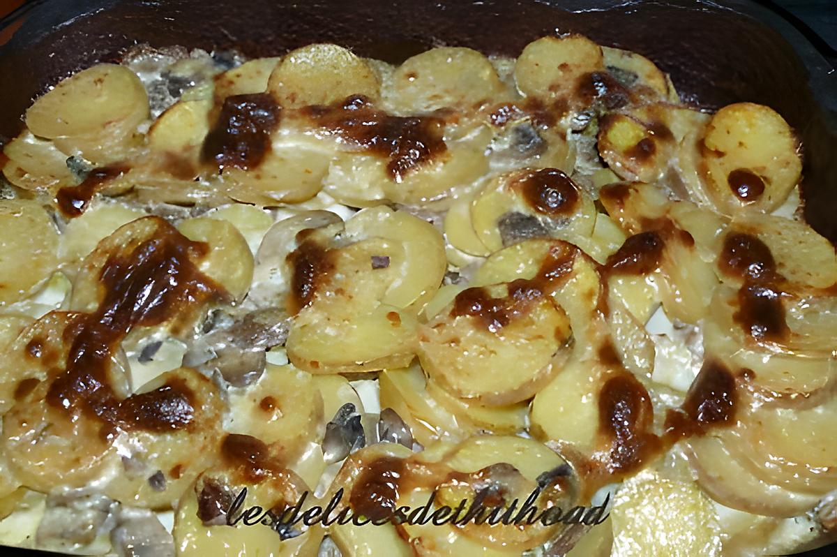 recette gratin de pommes de terre aux champignons