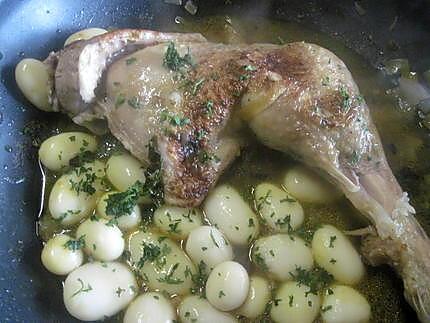 recette Cuisse de poulet aux pommes de terre et fenouils.