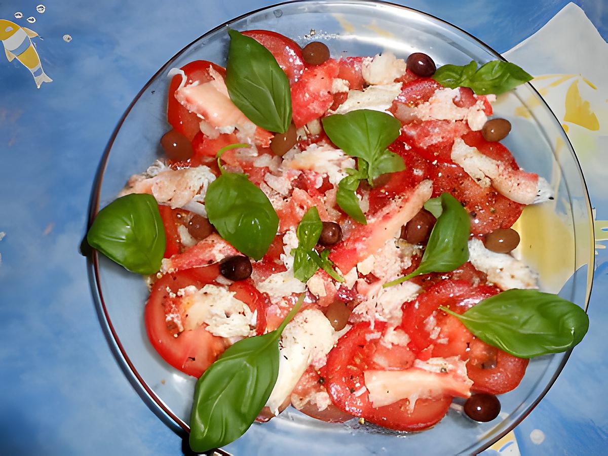 recette Salade de tomates au crabe