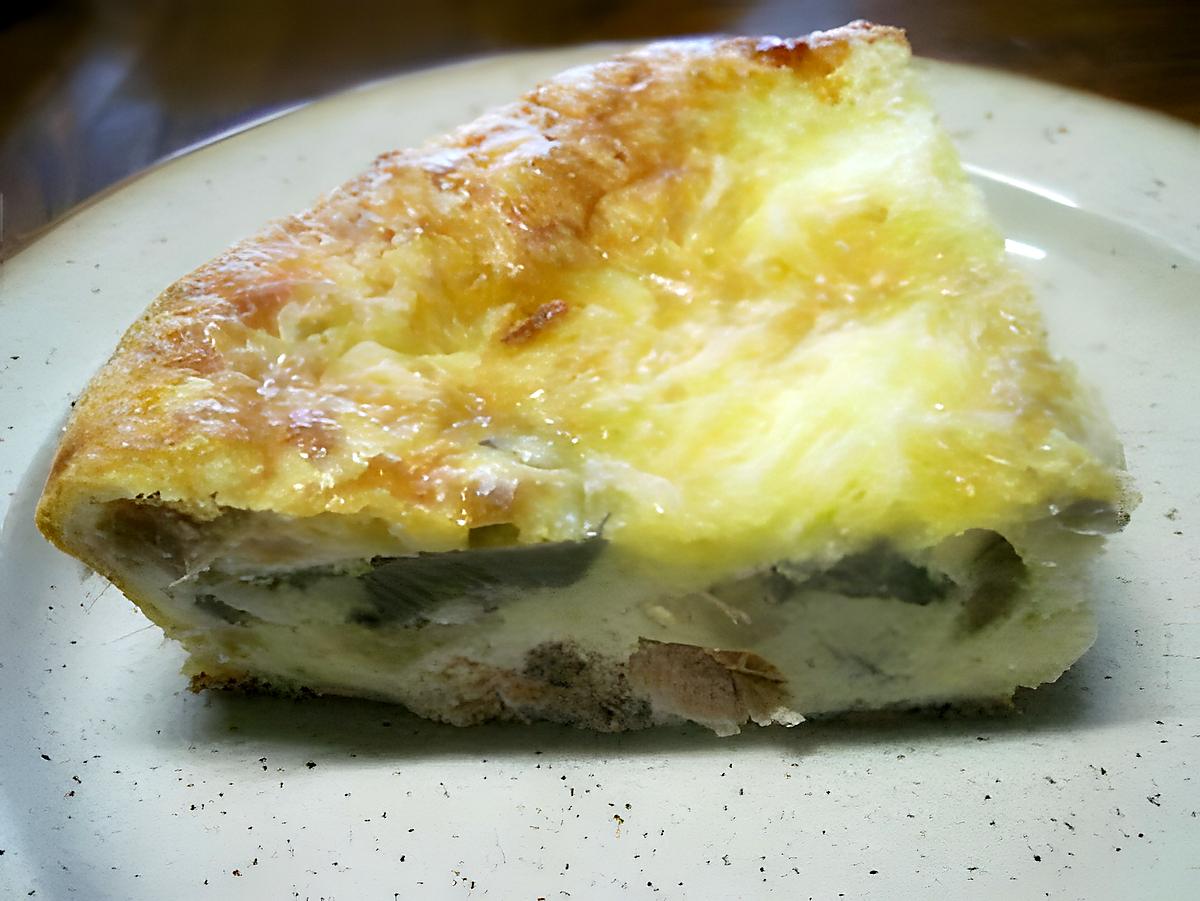 recette Clafoutis au saumon et champignons.