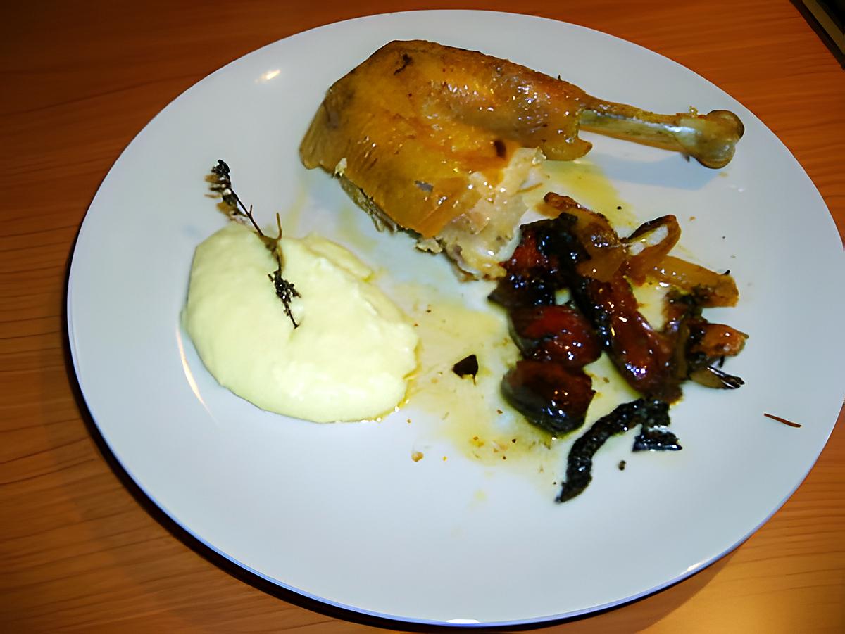 recette Poulet fermier au thym, romarin et tomates cerises confites