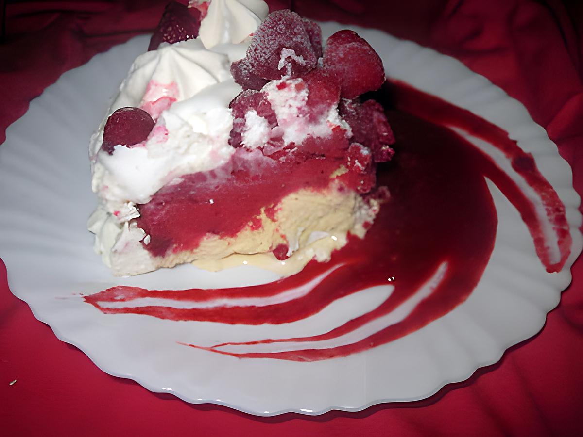 recette Vacherin aux framboises et meringués.