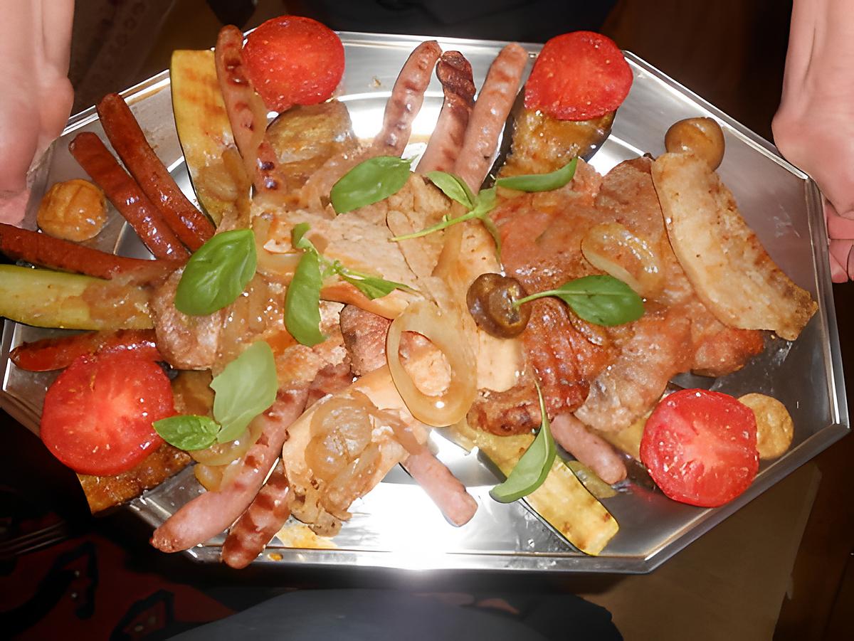 recette Mixed grill de porc et légumes