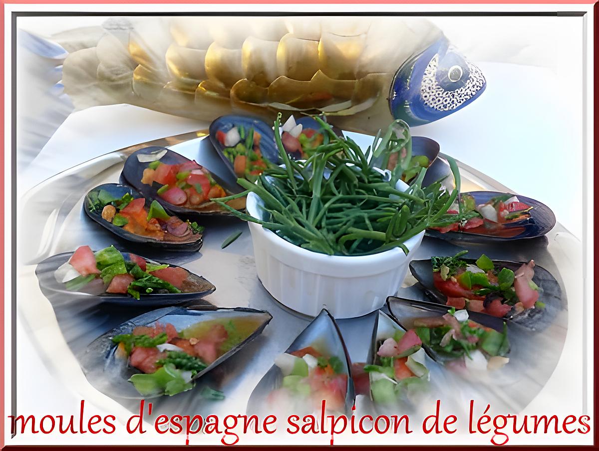 recette moules d'espagne,salpicon de légumes