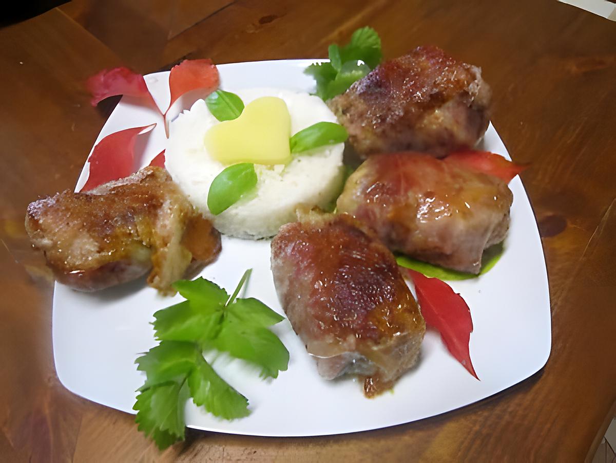 recette Escalopes de jambon garnies.