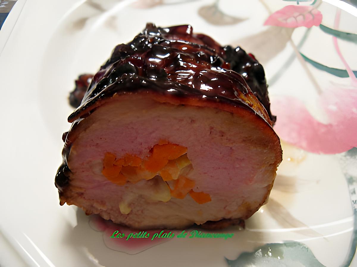 recette Filet de porc à la mélasse , farci à la Raclette d’ici