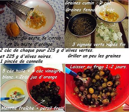 recette Tapas : olives au fenouil, cumin, et autres