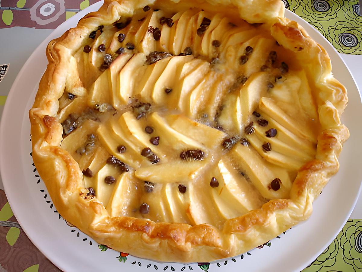 recette tarte aux pommes et aux pépites de chocolat