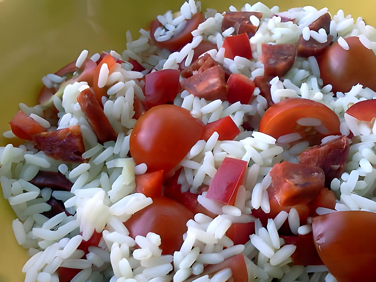 recette salade de riz au chorizo