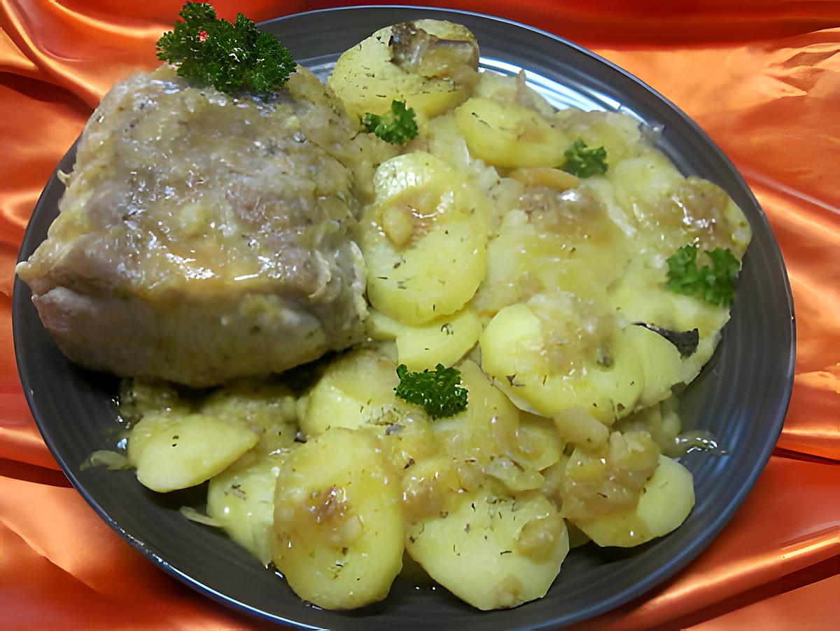 recette Rôti de porc à la boulangère.