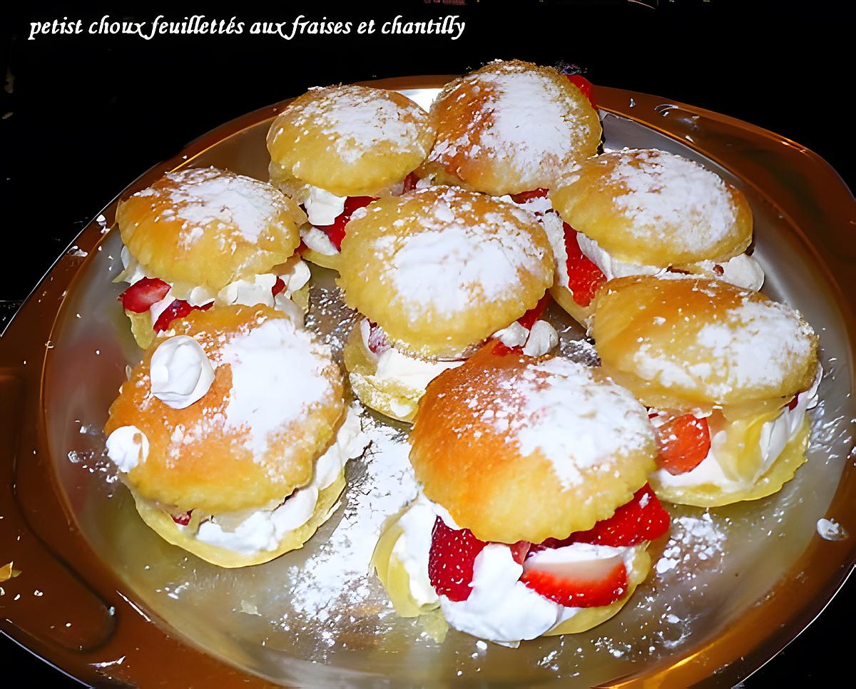 recette petits choux feuillettés aux fraises et chantilly