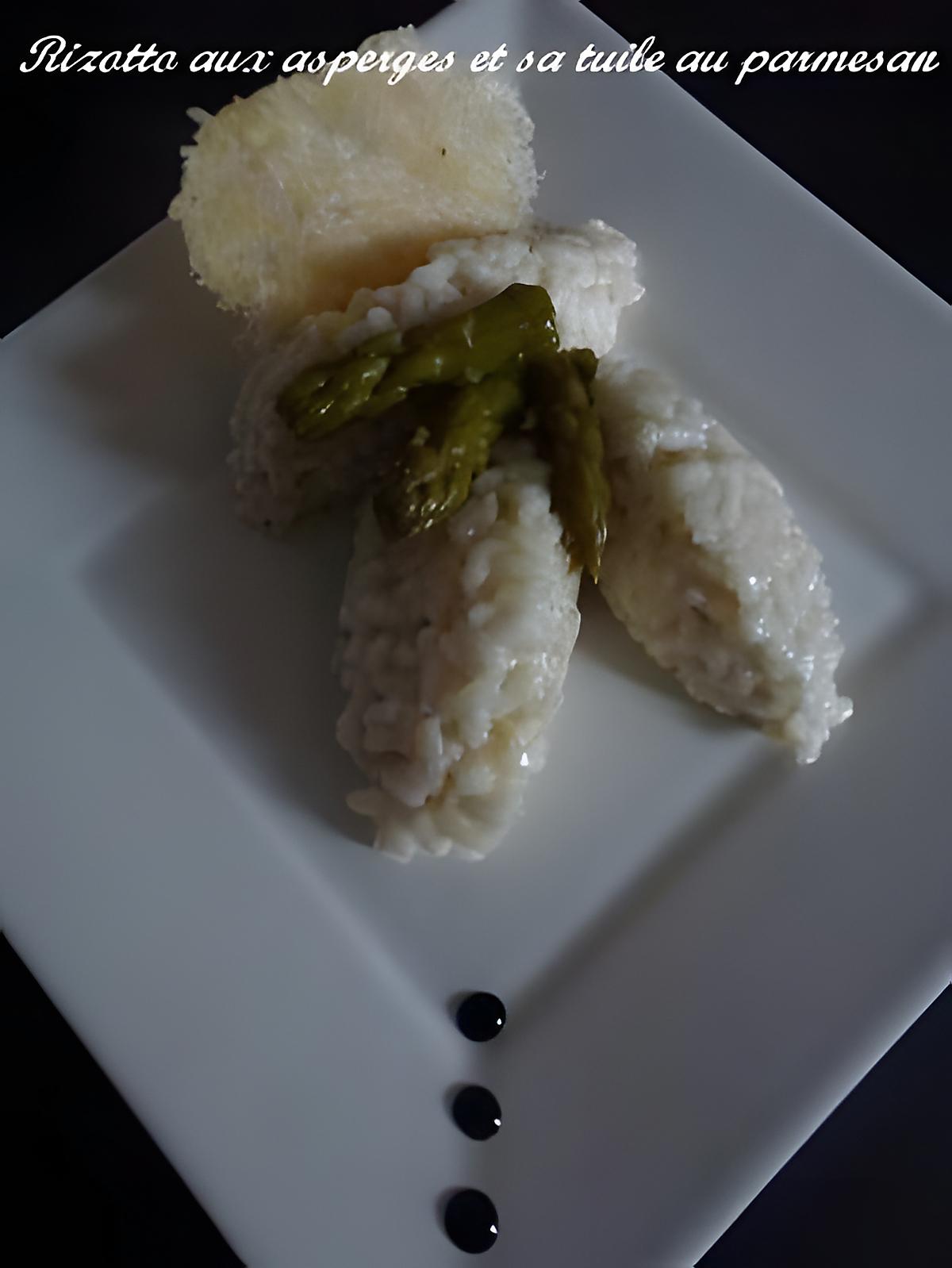 recette Rizotto aux asperges et sa tuile au parmesan