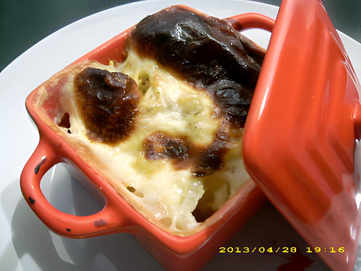 recette petits gratins dauphinois au jambon