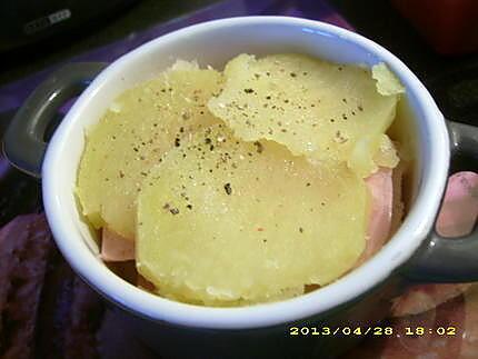 recette petits gratins dauphinois au jambon