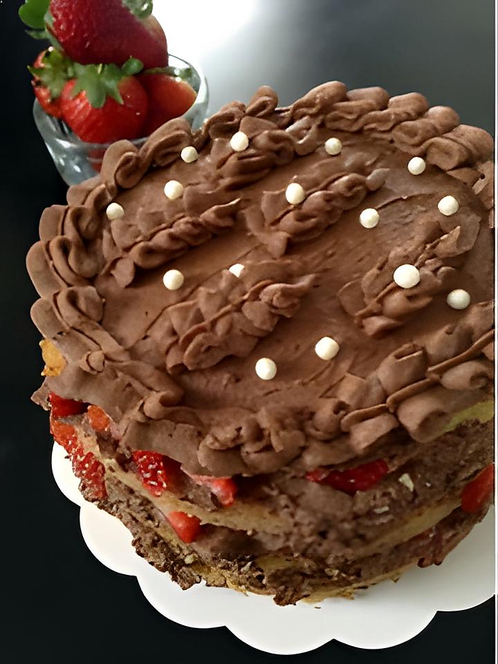 recette Gâteaux, chocolat,fraise facile