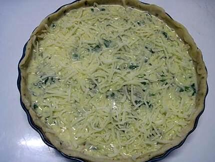 recette Quiche aux jeunes pousses d'épinard.