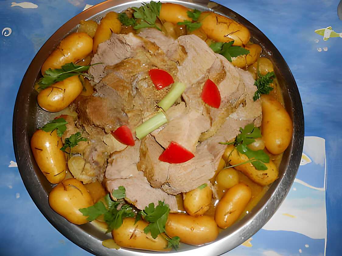 Recette de Roti de porc aux rates et romarin