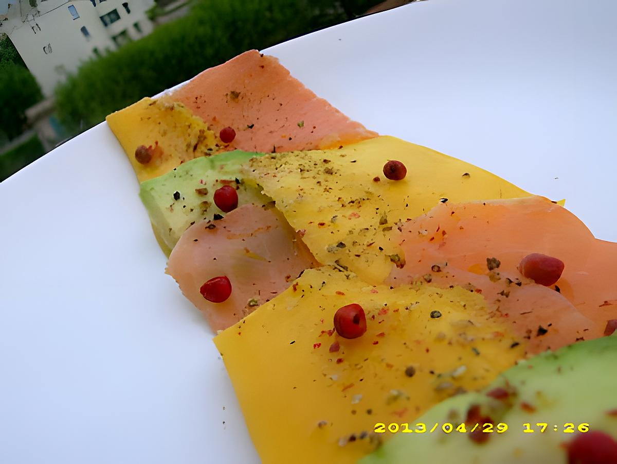 recette carpaccio tricolore (diététique)