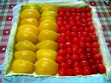 recette Tarte aux deux fruits.