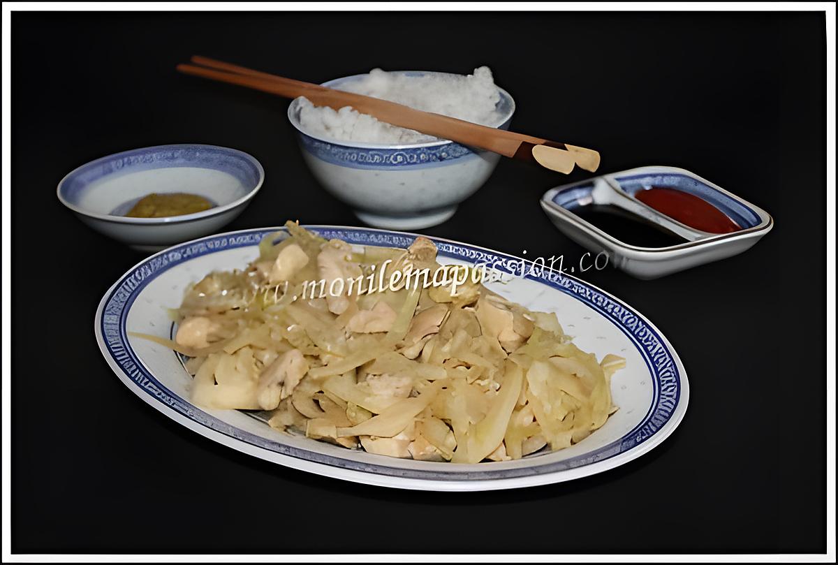 recette Sauté de chou et poulet à la chinoise