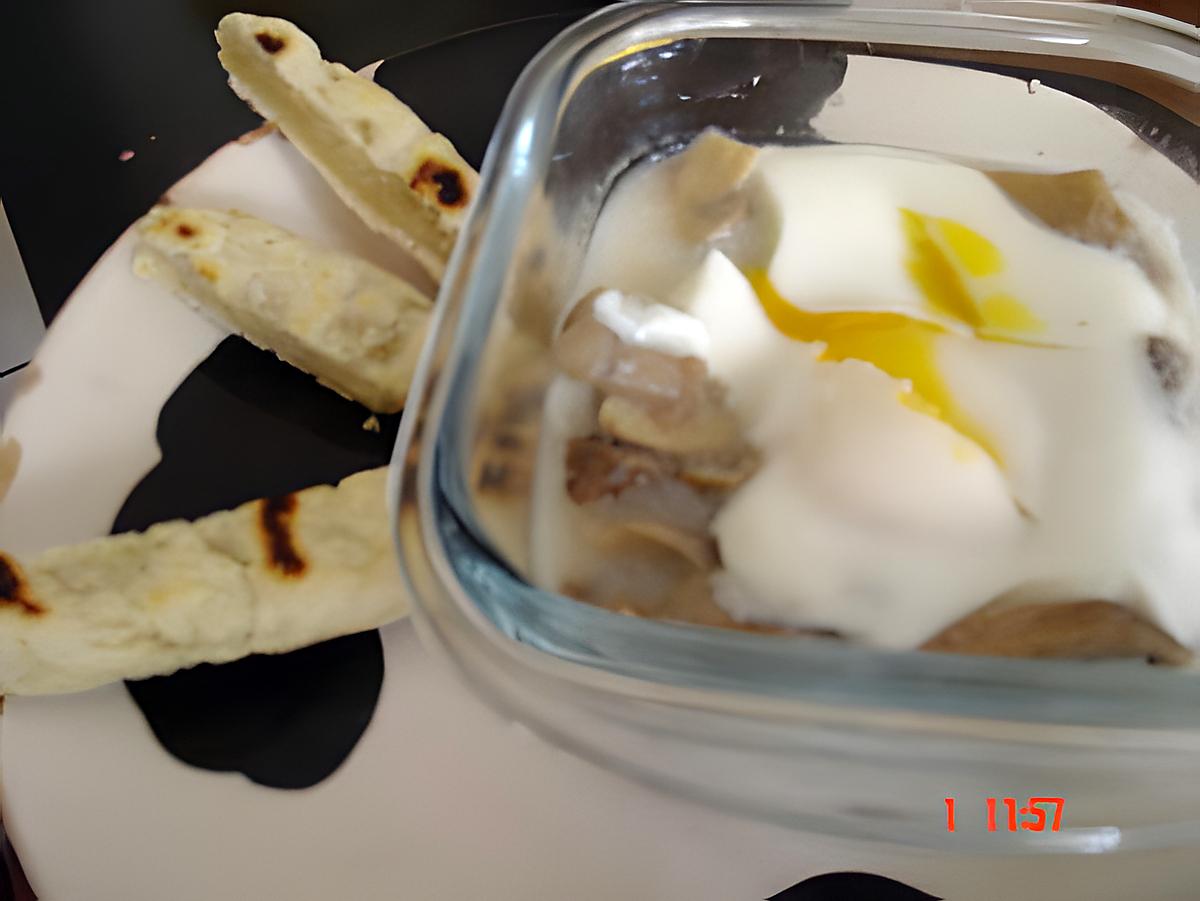 recette Oeufs cocotte aux champignons