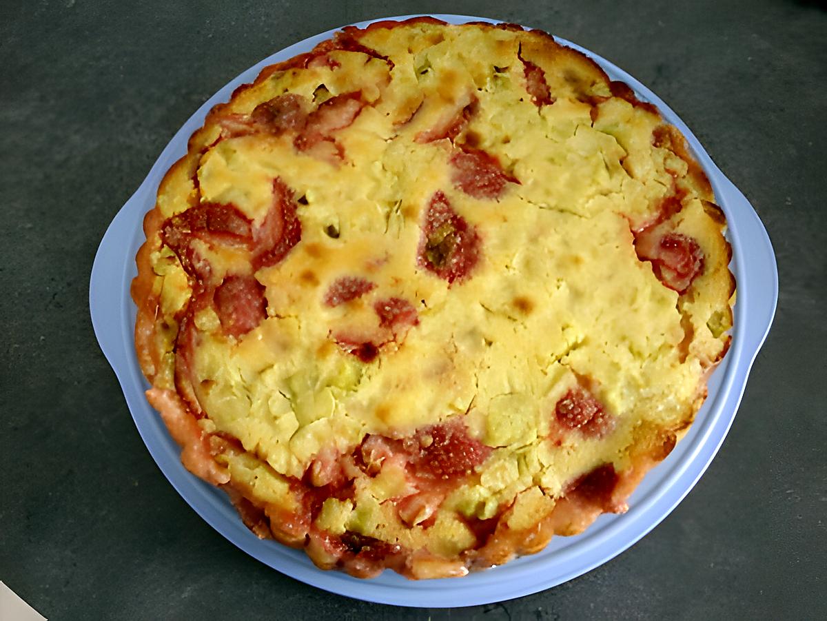 recette CLAFOUTIS FRAISE/RHUBARBE