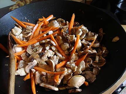 recette carottes POULET champignons  EXOTIQUE