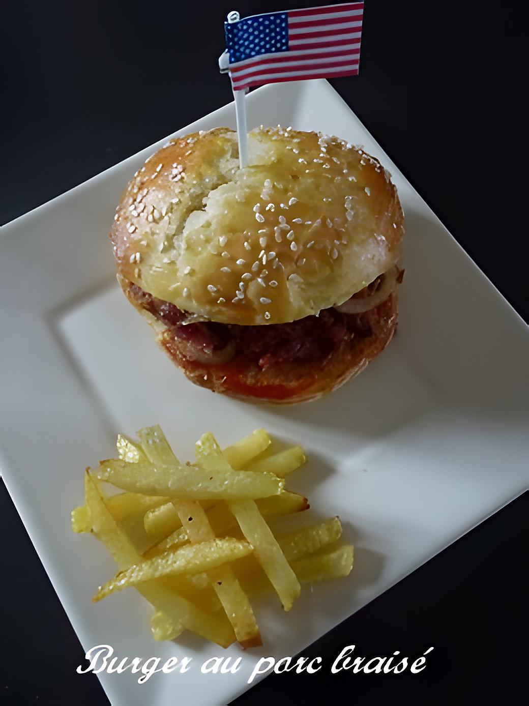 recette BURGER AU PORC BRAISE