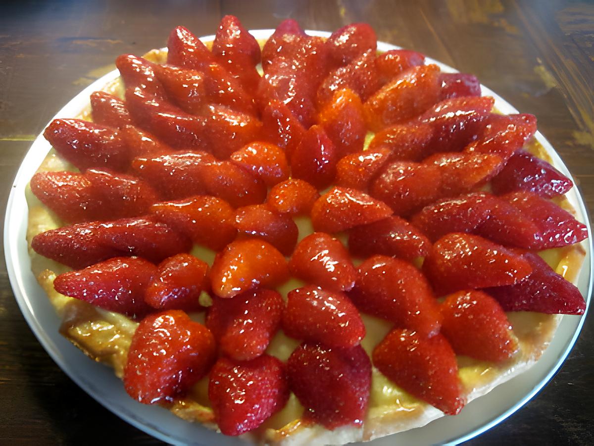 recette Tarte aux fraises à la crème pâtissière.