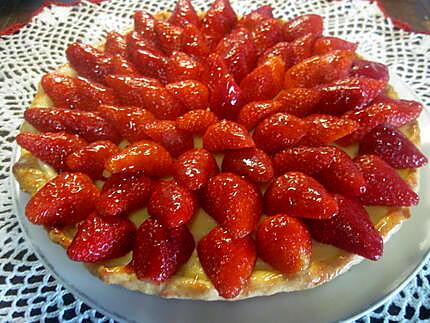 recette Tarte aux fraises à la crème pâtissière.