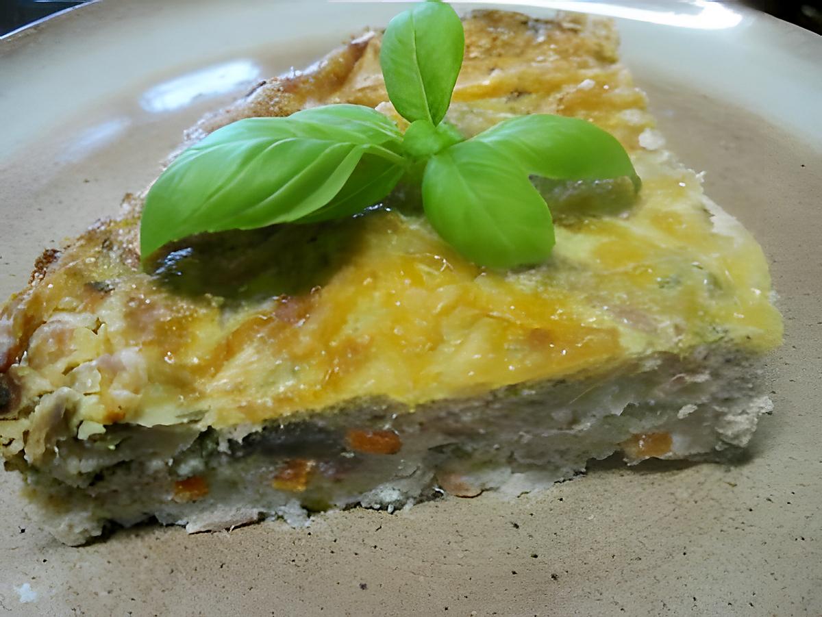 recette Quiche sans pâte aux légumes et thon.