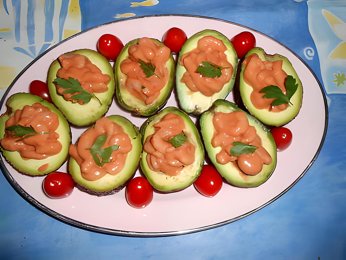 recette Avocats aux crevettes