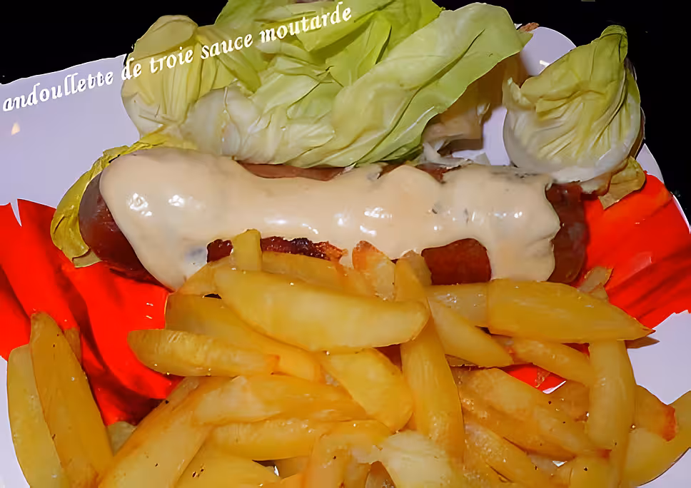 recette Andouillette de Troyes cuit à la plancha sauce moutarde
