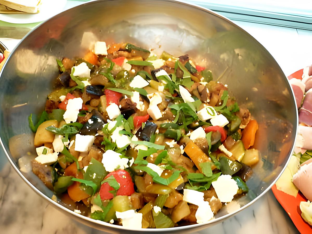 recette légumes grillés feta menthe