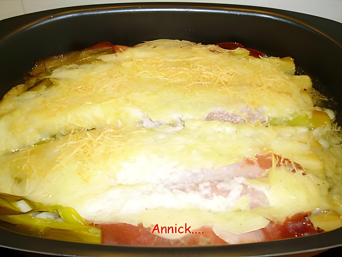 recette poireau et sa roulade de jambon