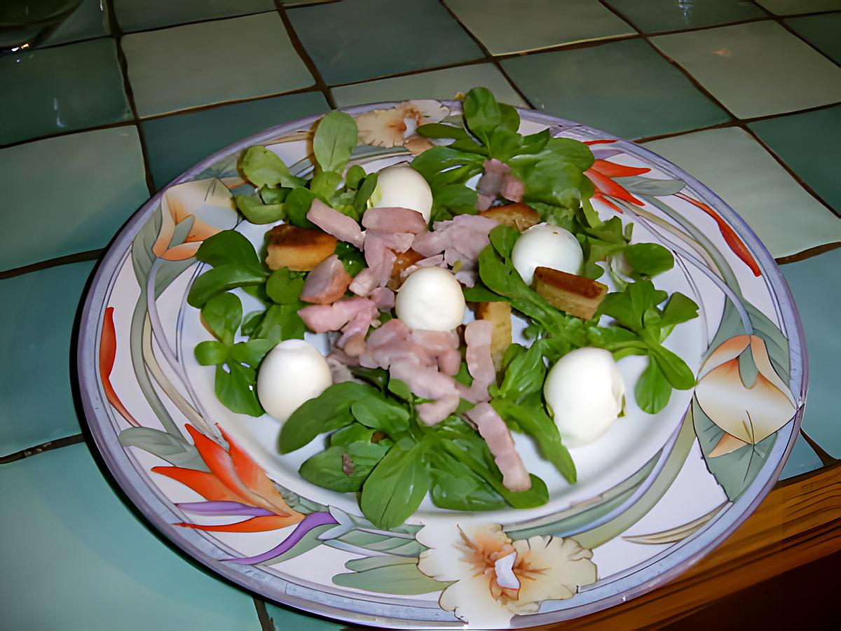 recette salade  campagnarde aux oeufs mollets