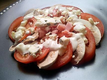 recette Salade de tomates composé au roquefort