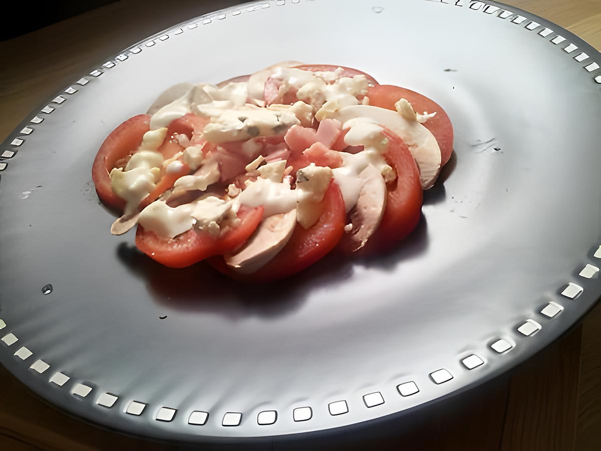 recette Salade de tomates composé au roquefort