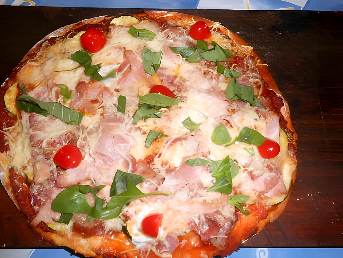 recette Pizza aux deux jambons et courgettes