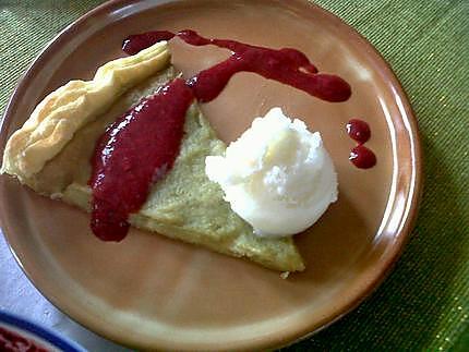 recette Tarte rhubarbe au coulis de framboise