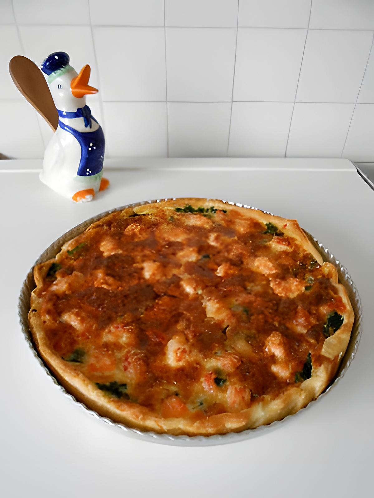 recette Quiche aux deux saumons et aux épinards.